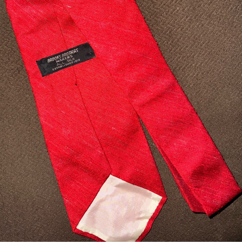 Vintage Brooks Brothers Makers Red Slubbed Tie